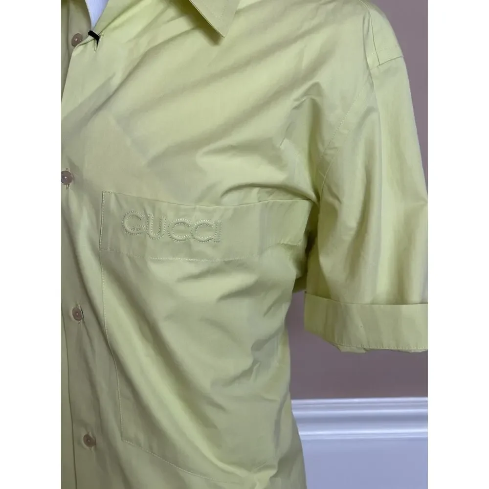 Gucci Short Sleeve Yellow Shirt 44 Euro (Oversized) IT 769558 NWT